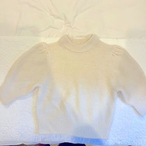 & Other Stories, white puff sleeve sweater, wool, size small